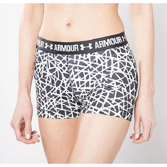 Under Armour UA Women's HeatGear Armour Printed 3" Shorts Small - Picture 1 of 2